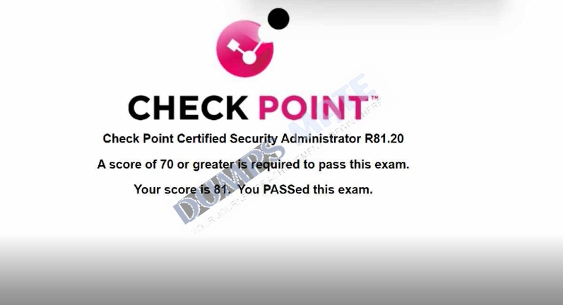 Successful Check Point Certified Security Administrator R81.20 CCSA (156-215.81.20) exam result 2