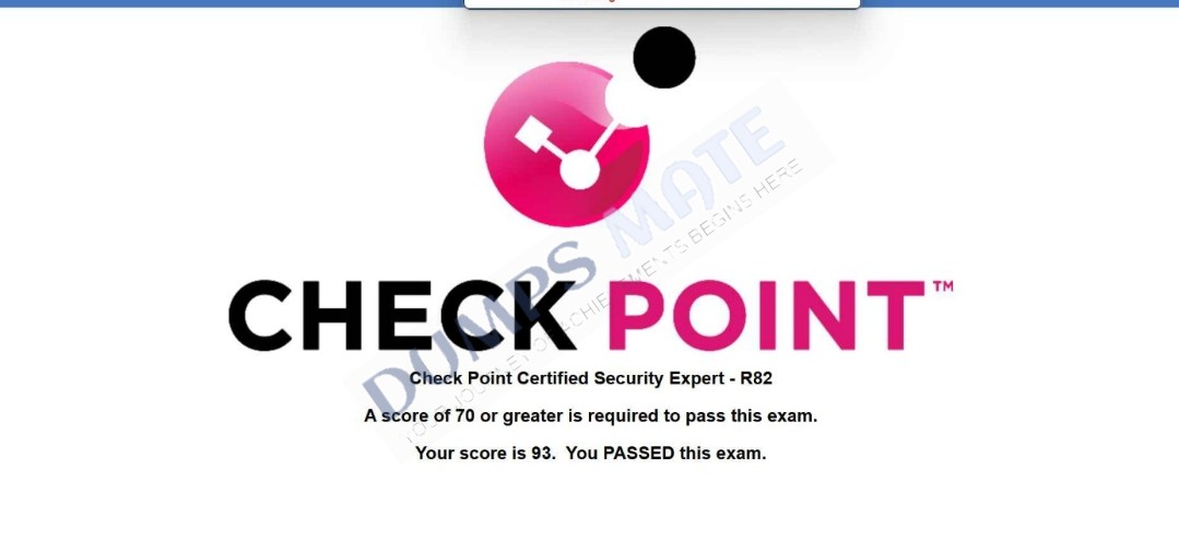 Successful Check Point Certified Security Expert R82 exam result 2