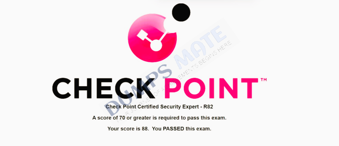 Successful Check Point Certified Security Expert R82 exam result 1