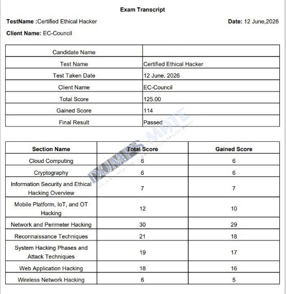 Successful Certified Ethical Hacker Exam (CEHv13) exam result 3