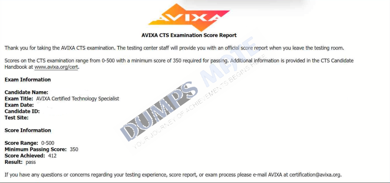 Successful Certified Technology Specialist exam result 1