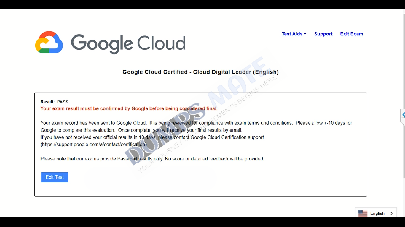 Successful Google Cloud Digital Leader exam exam result 4