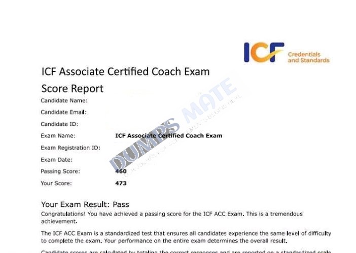 Successful Associate Certified Coach (ACC Exam) exam result 1