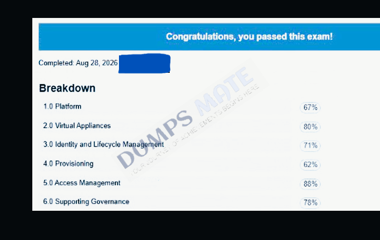 Successful SailPoint Certified Identity Security Administrator exam result 1