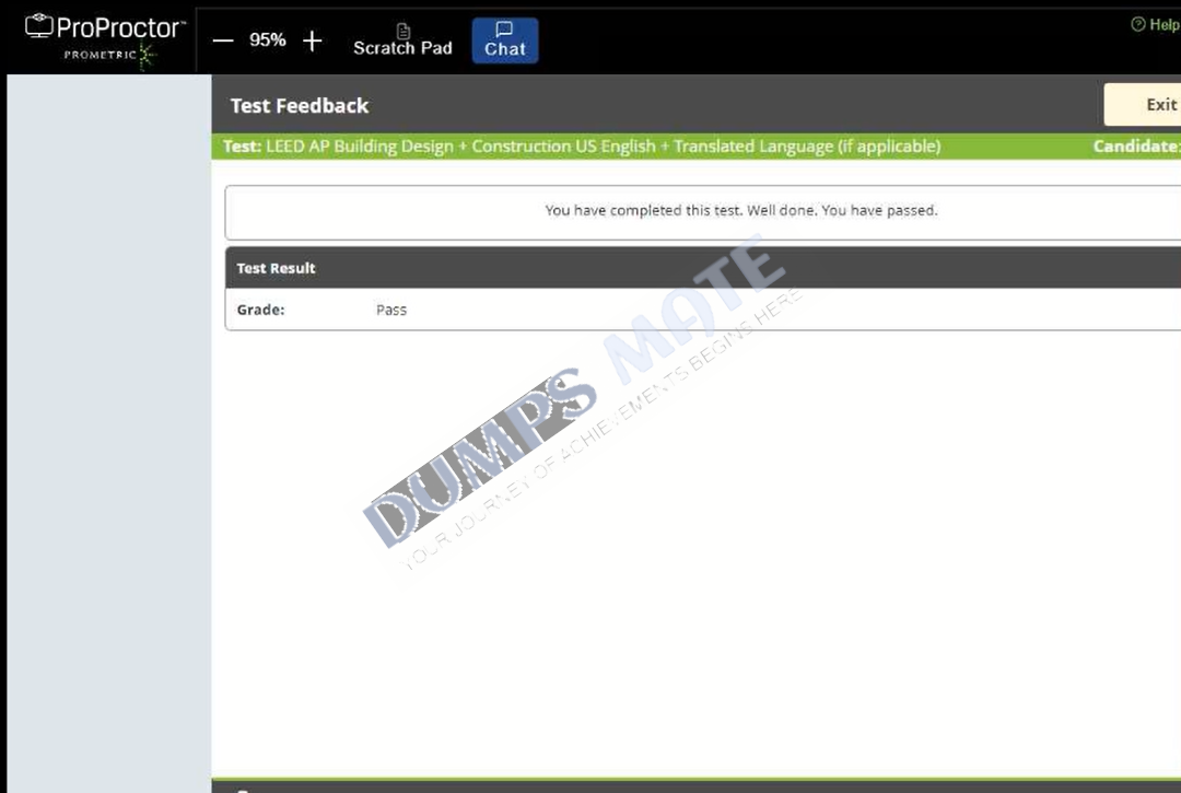 Successful LEED AP Building Design + Construction (LEED AP BD+C) exam result 2