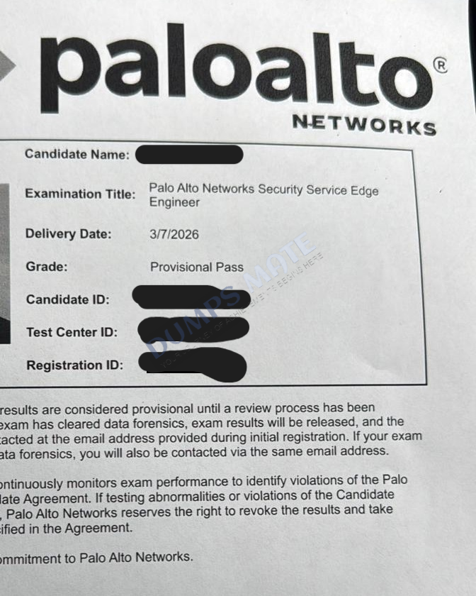 Successful Palo Alto Networks Security Service Edge Engineer exam result 2